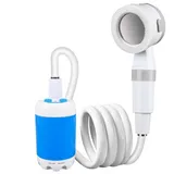 perfk Tragbare Außendusche, Camping-Duschpumpe, Camping-Dusche, Verstellbarer Durchfluss, elektrische Dusche mit Schlauch für Rucksackreisen, Wandern,