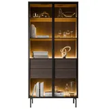 lookway Vitrine LINEA LOFT 82 x 39 x 195 cm Schwarz