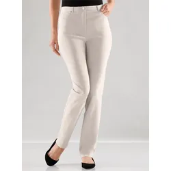 5-Pocket-Hose STEHMANN, Damen, Gr. 24, Kurzgrößen, grau (stein), 72% Viskose, 25% Polyamid, 3% Elasthan, unifarben, lang, Hosen 5-Pocket-Hose