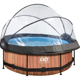 EXIT TOYS Wood Pool 244 x 76 cm inkl. Filterpumpe + Abdeckung