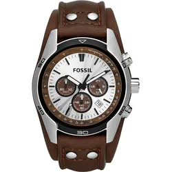 Chronograph FOSSIL "COACHMAN", braun, Armbanduhren, Herren, Quarzuhr, Armbanduhr, Herrenuhr, Stoppfunktion, Datum, Lederarmband