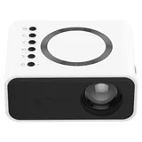 LED Mini Beamer - T4 - Tragbar und kabellos - Bis 254 cm Bild - USB-Anschluss - EU-Netzadapter und Stativ - Weiß