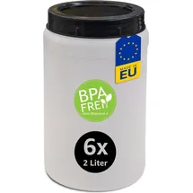 plasteo Frischhaltedose rund 2 l 6-teiliges Set