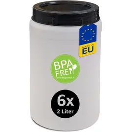 plasteo Frischhaltedose rund 2 l 6-teiliges Set