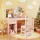 Costway 2 in 1 Schminktisch mit Led & Buntem Spiegel Rosa