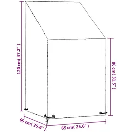 vidaXL Abdeckung für Gartenstuhl 65 x 65 x 120 cm Schwarz