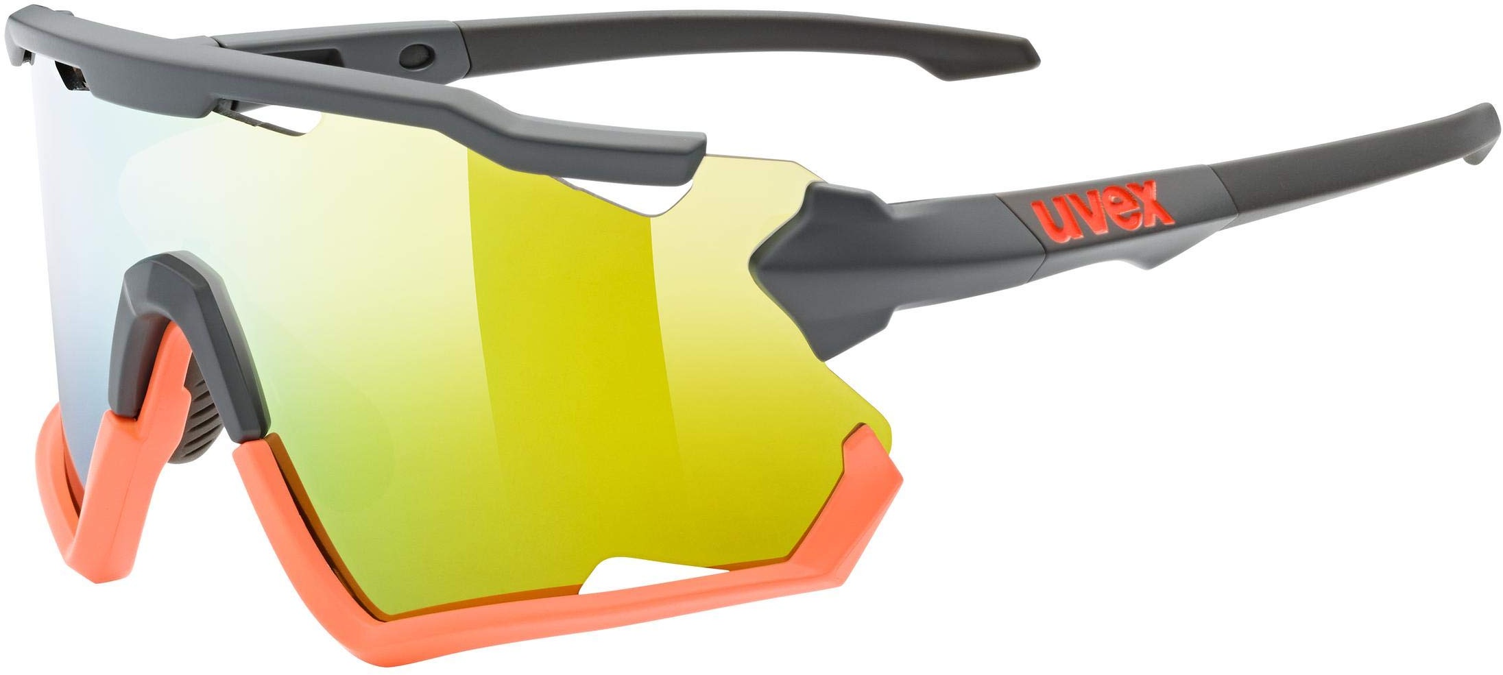 uvex sportstyle 228 - Sportbrille für Damen und Herren - beschlagfrei - abnehmbarer Rahmen - grey matt orange/orange - one size