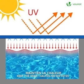 VOUNOT Poolabdeckung Rechteckig Dunkelblau 4x8 m