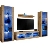 komodee Wohnwand TV Tivoli Grande A1 Wotan/Wotan 250x159x35 cm,