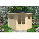 Alpholz 5-Eck Gartenhaus Sunny-B Spitzdach Unbehandelt 230 cm, x 224 cm