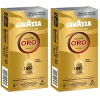 Lavazza Qualità Oro, Arabica-Bohnen mit fruchtig-floralem Geschmack, 10 Kapseln, Nespresso kompatibel (Packung mit 2)