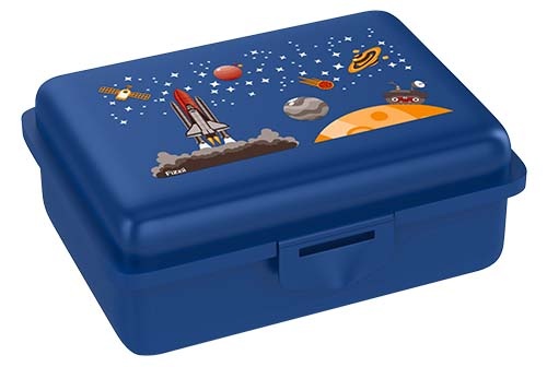 Fizzii Lunchbox mit Trennfach Blau - Weltraum