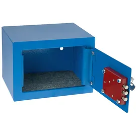 HMF 49216-05 Tresor mit Schlüssel, Möbeltresor klein, 23 x 17 x 17 cm, Blau