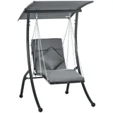 Outsunny Hollywoodschaukel, Dunkelgrau Metall, 145x169x108 cm Gartenmöbel, Hollywoodschaukeln