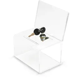 Spendenbox Acryl mit Schilderhalter & Schloß