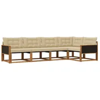 vidaXL Outdoor-Sofagarnitur 5-tlg. Natur/Beige