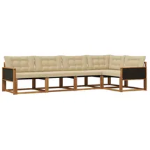 vidaXL Outdoor-Sofagarnitur 5-tlg. Natur/Beige