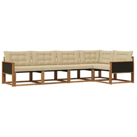 vidaXL Outdoor-Sofagarnitur 5-tlg. Natur/Beige