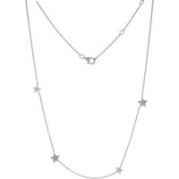 Xen, Halsschmuck, Collier Sterne mit 22 Diamanten 0,09 ct. 585 Weißgold, (585 Weißgold, 45.5 cm)