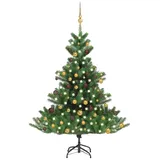 vidaXL Künstlicher Weihnachtsbaum Nordmann LED & Kugeln Grün 120 cm Modell 1