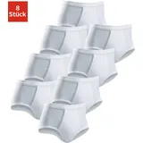 CLIPPER Slip CLIPPER, Herren, Gr. 7, 8 Stk., weiß, Doppelripp, Obermaterial: 100% Baumwolle, unifarben, körpernah, Unterhosen Slip, schlichtes Basic für jeden Tag aus Doppelripp