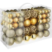 Tectake Weihnachtskugeln, Gold, Gold, Textil, Stern/Sternzeichen, Rund, 6x6x6 cm