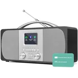 Tragbares DAB Radio | Digitalradios netz- und Batteriebetrieben | DAB Radiowecker | UKW-Radio,Bluetooth-Radio,Doppelalarm | Leistungsstarke Stereoanlage | Akustikholzgehäuse | 40 Speicherplätze,LEMEGA