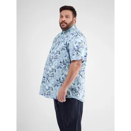 Lerros Herren Halbarmhemd in Großen Größen - Cobalt Blue - 4XL