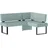 Eckbank OTTO HOME "Oliver mit Metallgestell, Küchenbank", blau (hellblau (castello 8624), schwarz), B:220cm H:89cm T:160cm, Holzwerkstoff, Massivholz, Polyester, Sitzbänke, Eckbank, verschiedene Bezüge Cord Esszimmerbank OTTOs Choice