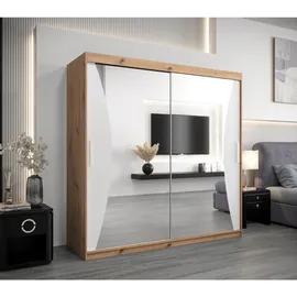 abiks möbel Schwebetürenschrank MONACO 200 x 200 x 62 cm Weiß