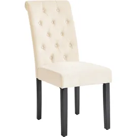 Beliani Esszimmerstuhl 2er Set VELVA Stoff Hellbeige