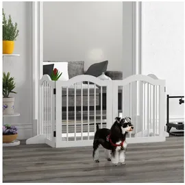 PawHut Hundegitter 208 x 61 cm robust weiß
