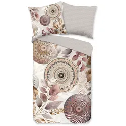 Wendebettwäsche HIP "Afina", grau, B/L: 155cm x 220cm, , Mako-Satin-Satin, B/L: 80cm x 80cm, Mako-Satin, Satin, Obermaterial: 100% Baumwolle, Bettwäsche, Mako-Satin, Reißverschluss, Wendeoptik, Mandala, Neutral, Grau