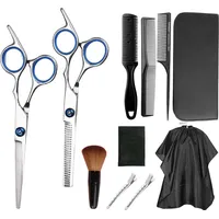 Friseur-Kits 13-teiliges Edelstahl-Profi-Friseurscheren-Set Haar Schneiden Friseurumhang Regenschirm Wasserdichter Friseurumhang Barber Salon Frisi...