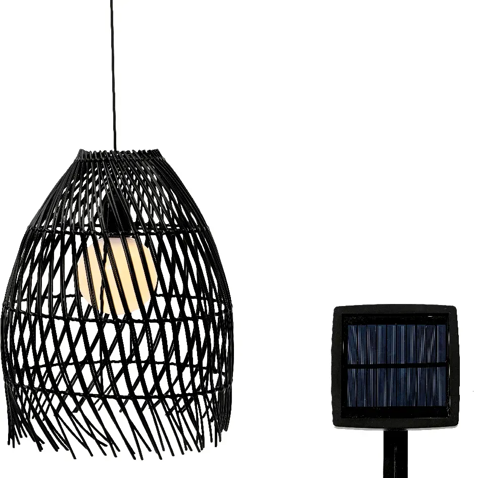 Solar Lampe Weide D28H36cm zum Hängen schwarz