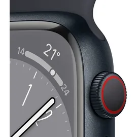 Apple Watch Series 8 GPS + Cellular 45 mm Aluminiumgehäuse mitternacht, Sportarmband mitternacht