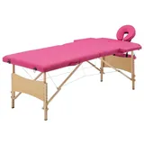 vidaXL Massageliege Klappbar 2-Zonen mit Holzgestell Rosa