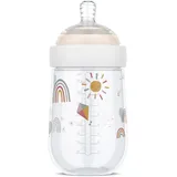 Mepal - Babyflasche Mio - Transparente Kappe zur Aufbewahrung - Anti-Kolik Babyflaschen - Spiralförmiges Design verhindert Verstopfungen - Medizinisches Silikon - 240 ml - Sunshine & Rainbow