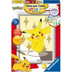 Malen nach Zahlen RAVENSBURGER "Pikachu", gelb, Malvorlagen, KinderB:13cm H:18cm, Made in Europe, B:13cm H:18cm