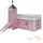 Homestyle4u Hochbett 90 x 200 cm Kiefer massiv weiß rosa