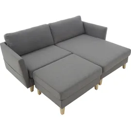 Atlantic Home Collection Hocker Mailo 88 x 45 x 69 cm Grau