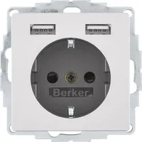 Berker USB-Steckdose 3 St. Grau