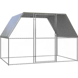vidaXL Hühnerstall 300 x 200 x 200 cm silber grau