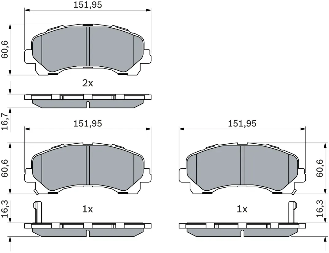 BOSCH Bremsbelagsatz, Scheibenbremse 0986424916 für CHEVROLET ISUZU