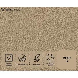 WFL GROUP Ecksofa Hana Loft 3-Sitzer Ecke Links Boucle Dunkelbeige 241/80/168 cm
