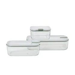 Mepal Vorratsdosenset  Easyclip , transparent/klar , Glas,Kunststoff,Silikon