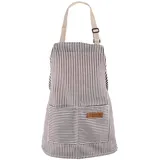 NQEUEPN Kinderschürze, Polyester-Baumwolle, Kinder-Kochschürze mit 2 Taschen, gestreifte Kinderschürze, verstellbare Kinderschürzen zum Bemalen, Kochschürze für Jungen und Mädchen (Grau)