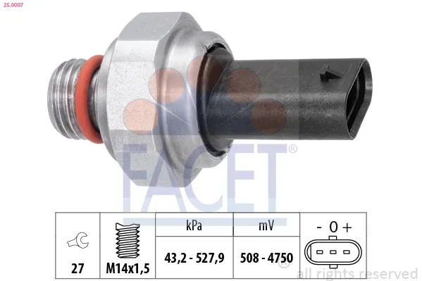 FACET Sensor, Abgasdruck 250007 für BMW Volvo MINI TOYOTA