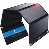 BigBlue 28 W Solar-Ladegerät, faltbar, mit 3 USB-Anschlüssen (5 V/4,8 A insgesamt), tragbares und wasserdichtes Solarpanel + 4 Haken aus Stahl, kompatibel mit iPhone 15/14/13/12, iPad, Samsung Galaxy