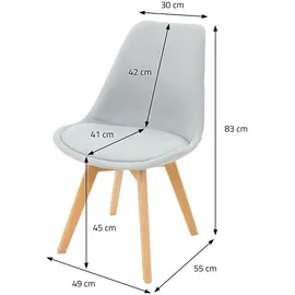 ML-Design 4er Set Esszimmerstühle Skandinavisches Retro Polsterstuhl Grau